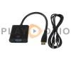 Cable Adaptador Mini HDMI a VGA con Salida Audio